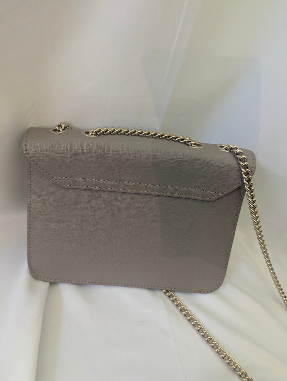 Furla Gray/Taupe with Gold Hardware Mini Shoulder/Crossbody