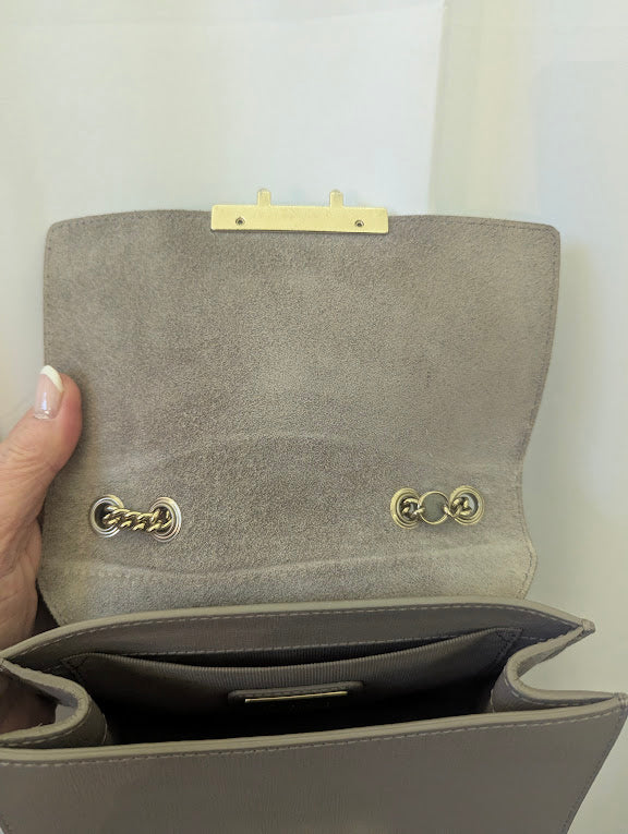 Furla Gray/Taupe with Gold Hardware Mini Shoulder/Crossbody