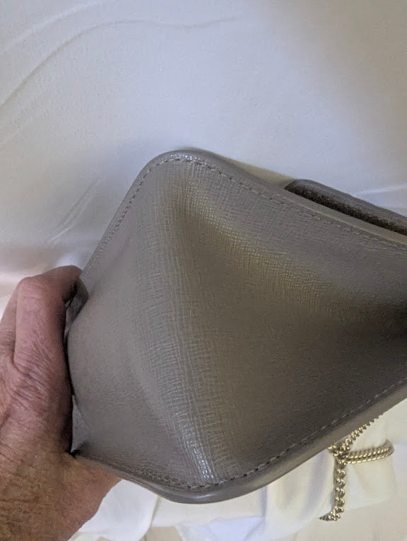 Furla Gray/Taupe with Gold Hardware Mini Shoulder/Crossbody