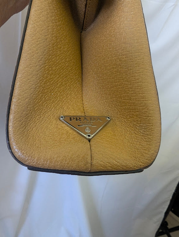 Prada Caramel Brown Leather Handbag