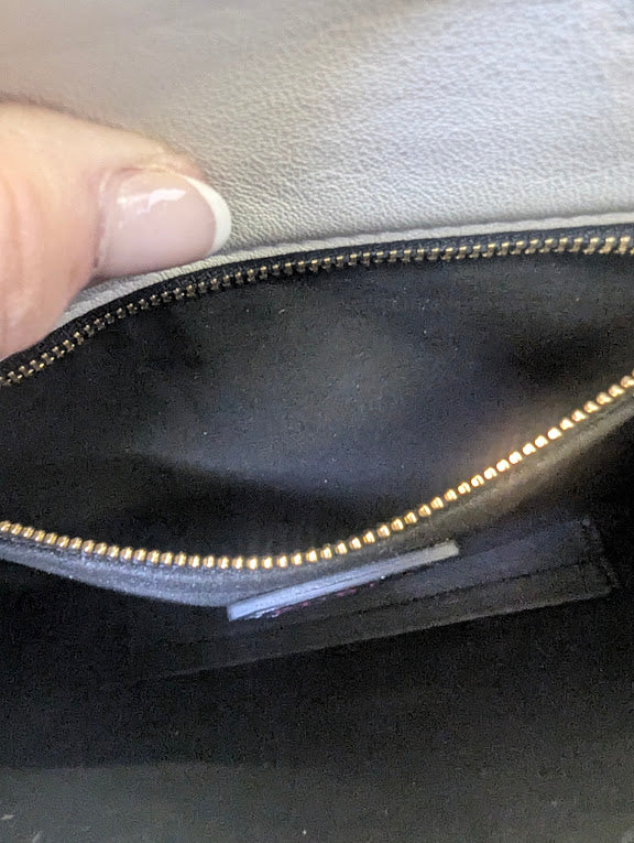 Furla Scoop White/Black Leather Reversible Handbag