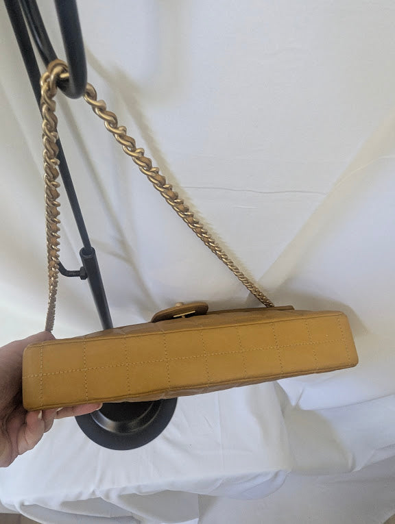 Chanel Chocolate Bar Flap East/West Quilted Lambskin Shoulder Bag – Caramel Brown