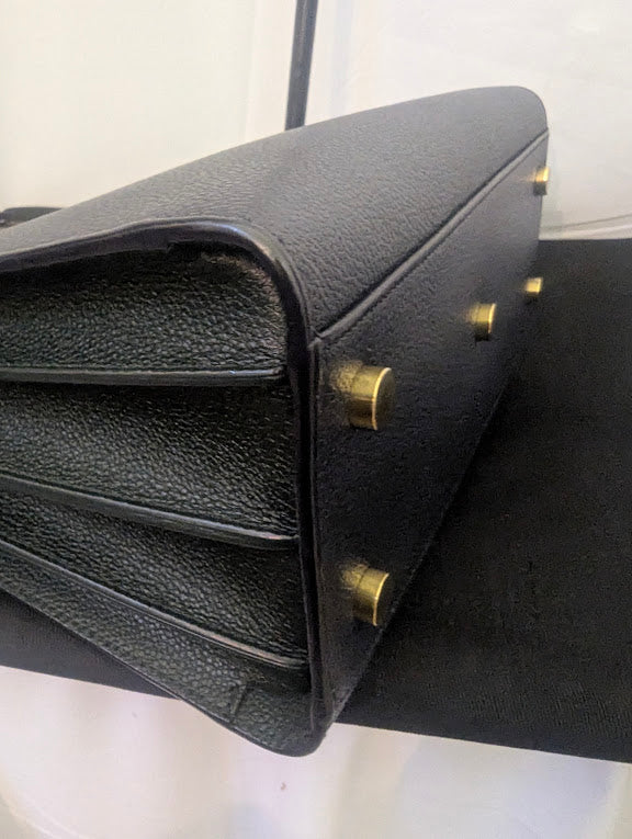 YSL Navy Burgundy Dark Green Handbag with Removable Crossbody Strap