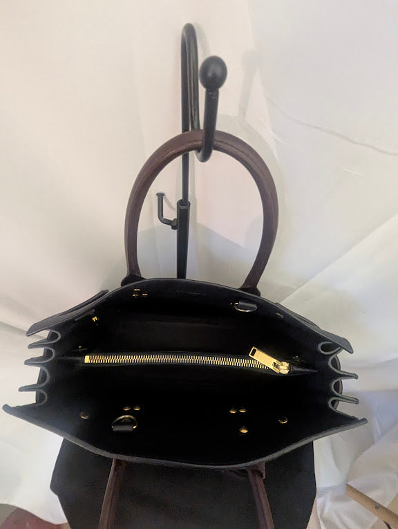 YSL Navy Burgundy Dark Green Handbag with Removable Crossbody Strap