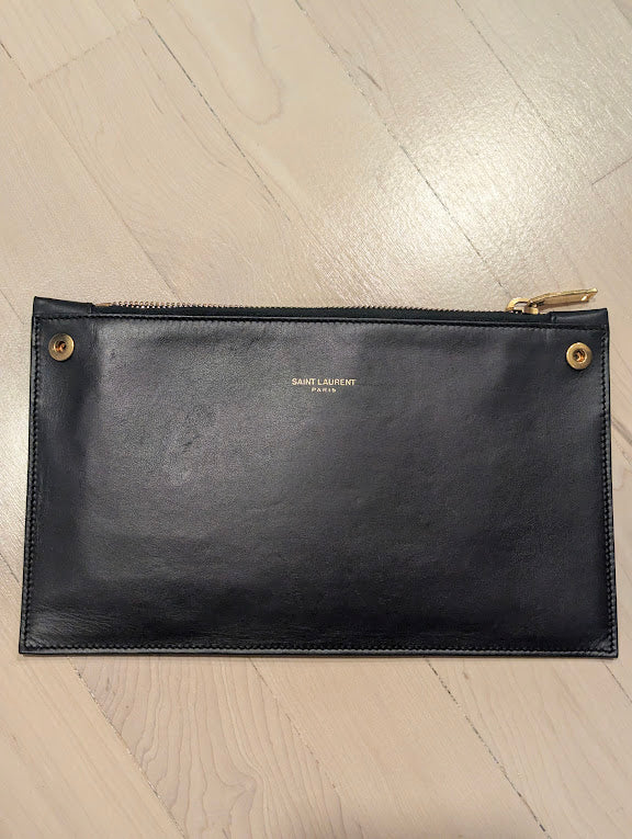 YSL Navy Burgundy Dark Green Handbag with Removable Crossbody Strap