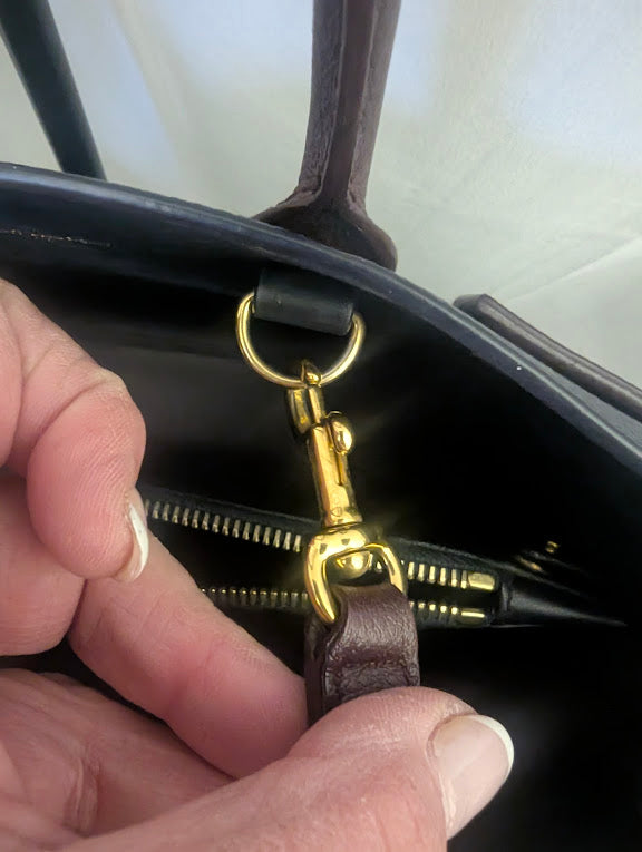 YSL Navy Burgundy Dark Green Handbag with Removable Crossbody Strap