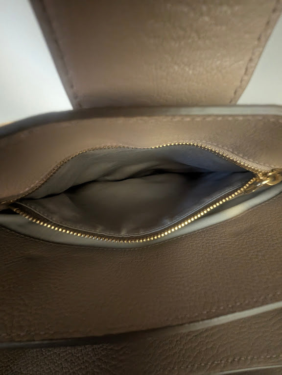 Miu Miu Madras Beige Leather Two - Way Handbag