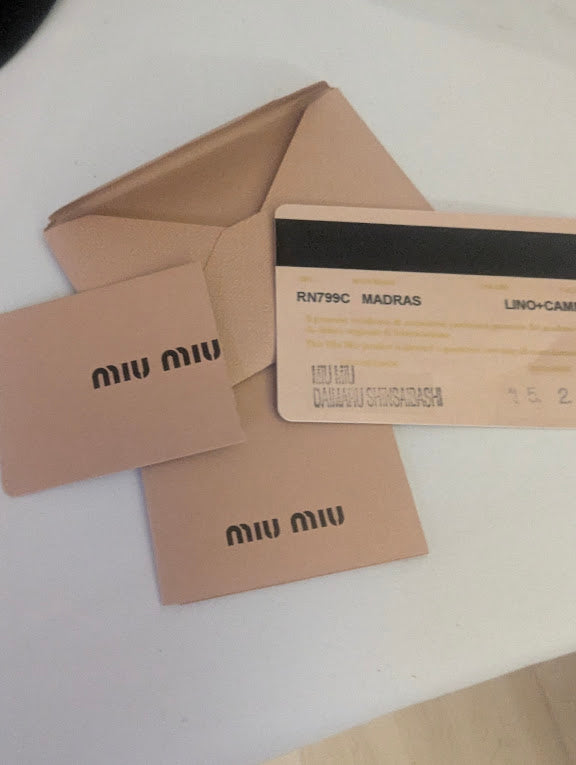 Miu Miu Madras Beige Leather Two - Way Handbag