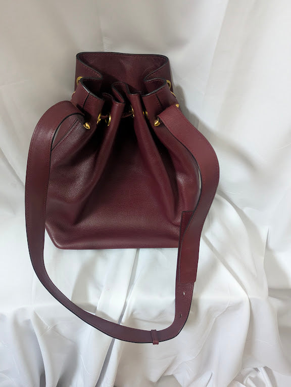 Cartier Bordeaux Leather Bucket Bag