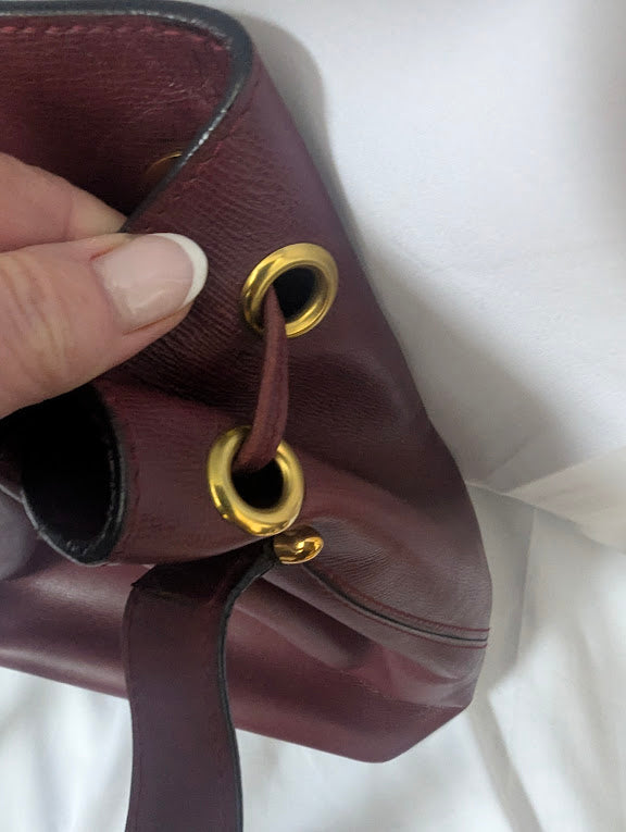 Cartier Bordeaux Leather Bucket Bag