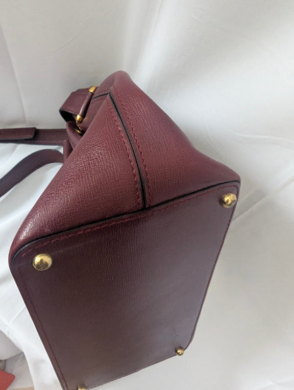 Cartier Bordeaux Leather Bucket Bag