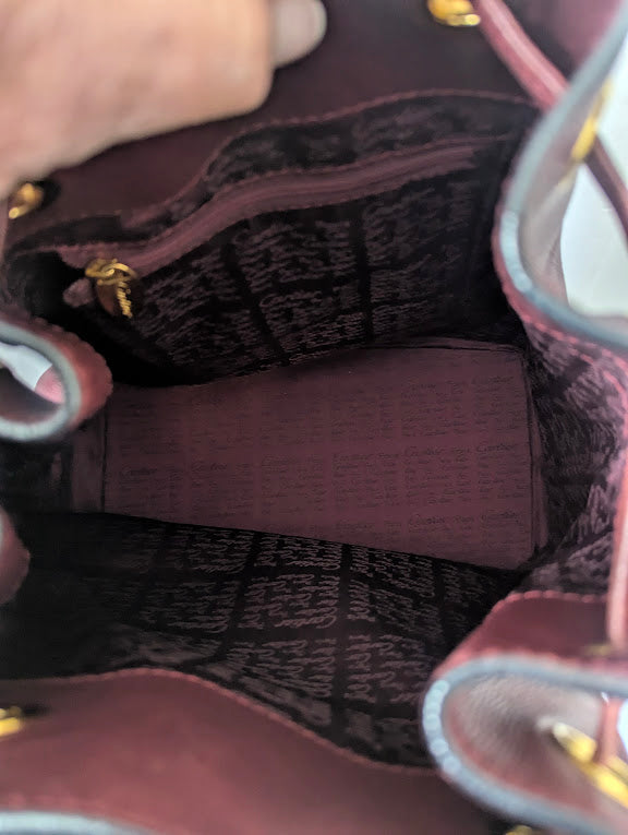 Cartier Bordeaux Leather Bucket Bag