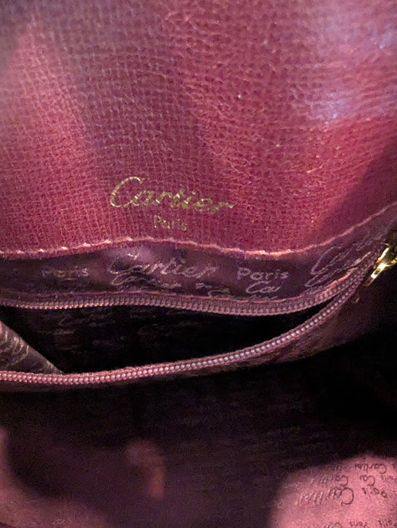 Cartier Bordeaux Leather Bucket Bag