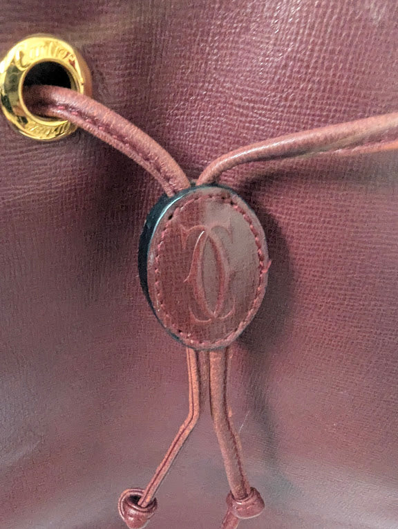 Cartier Bordeaux Leather Bucket Bag