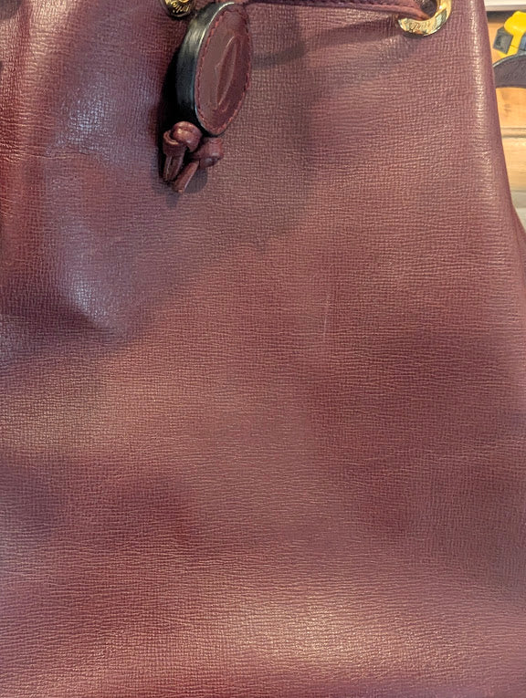 Cartier Bordeaux Leather Bucket Bag