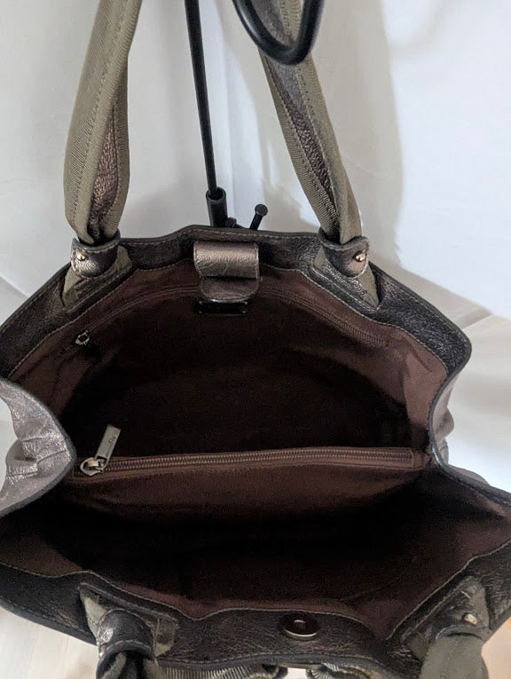 Ferragamo Vara Bow Metallic Leather Tote Bag