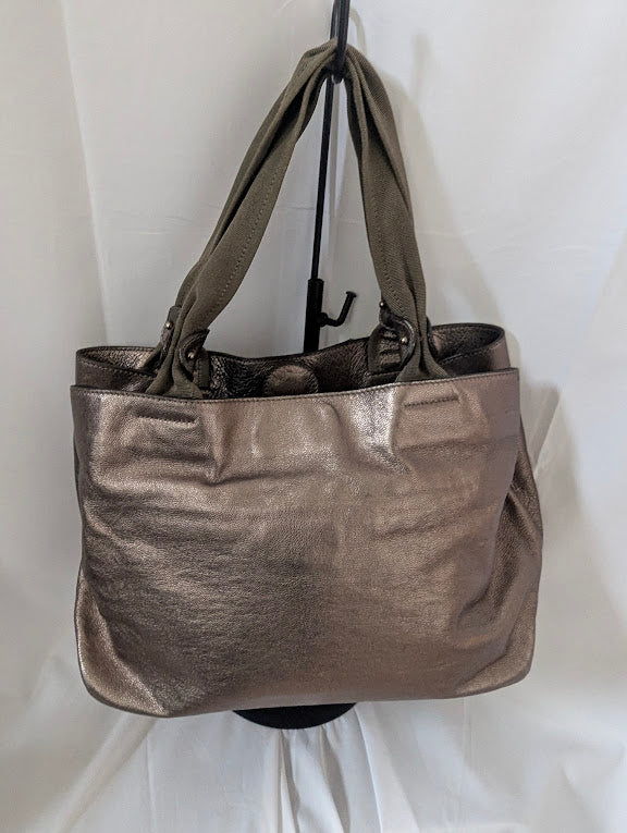 Ferragamo Vara Bow Metallic Leather Tote Bag