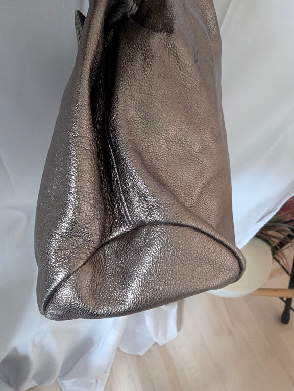 Ferragamo Vara Bow Metallic Leather Tote Bag