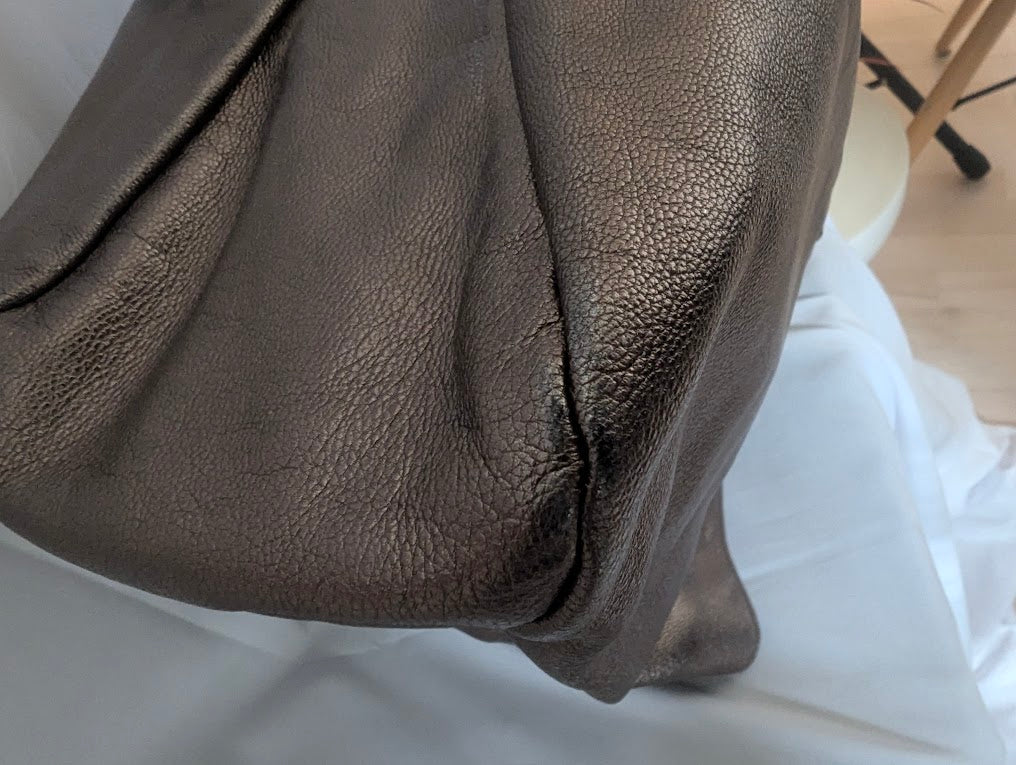 Ferragamo Vara Bow Metallic Leather Tote Bag