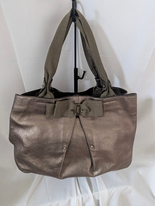 Ferragamo Vara Bow Metallic Leather Tote Bag