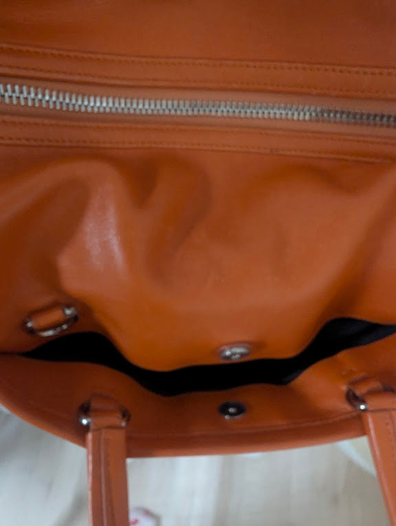 Ferragamo Vara Ribbon Orange Leather Handbag