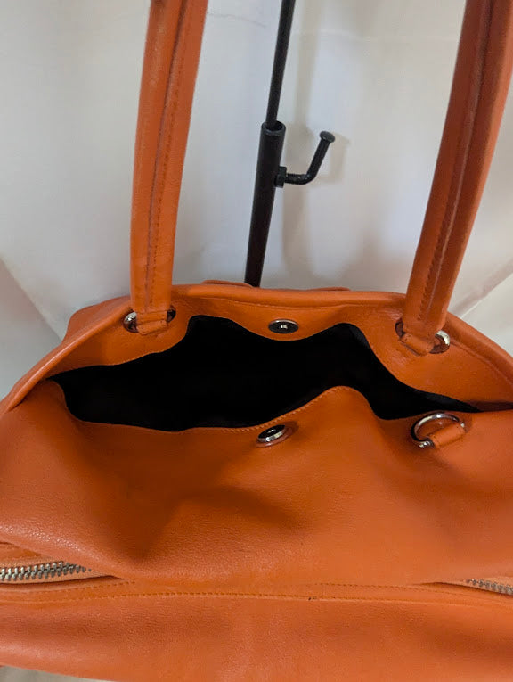 Ferragamo Vara Ribbon Orange Leather Handbag