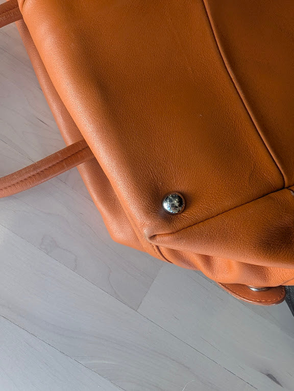 Ferragamo Vara Ribbon Orange Leather Handbag