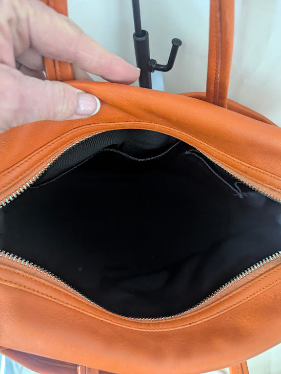 Ferragamo Vara Ribbon Orange Leather Handbag