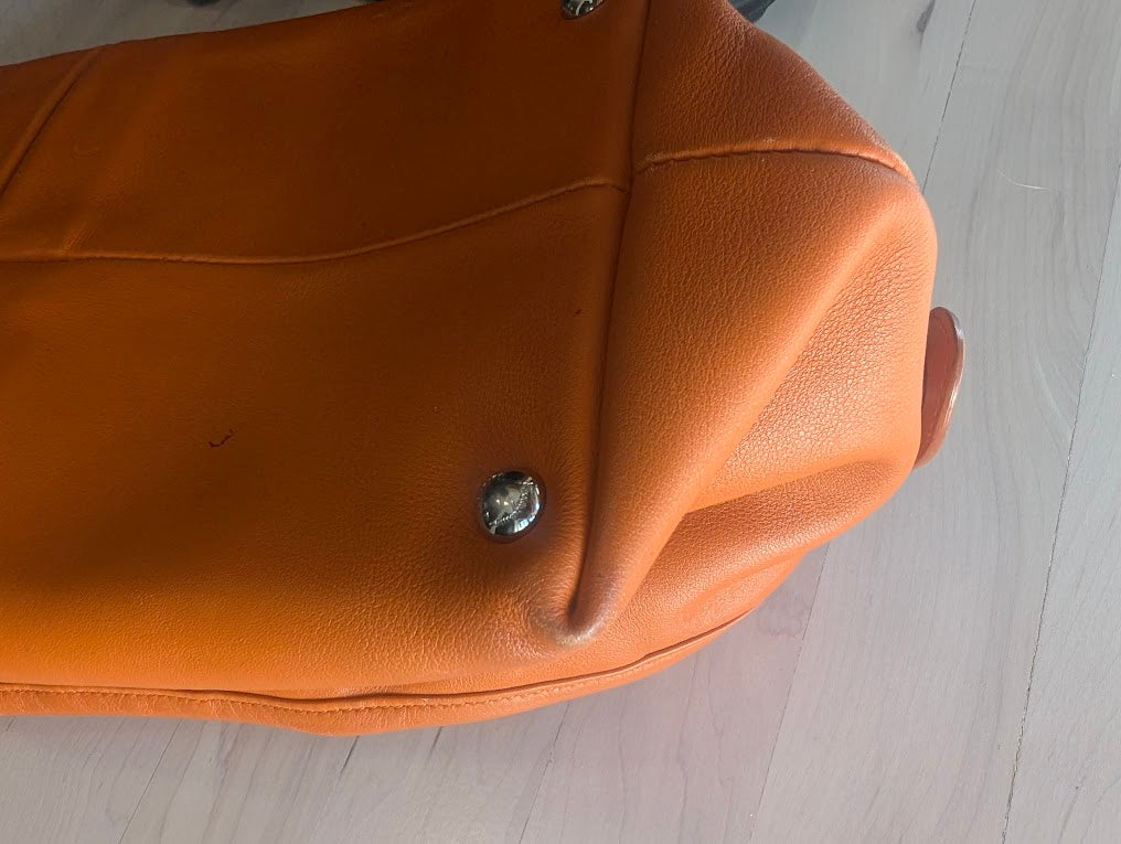 Ferragamo Vara Ribbon Orange Leather Handbag