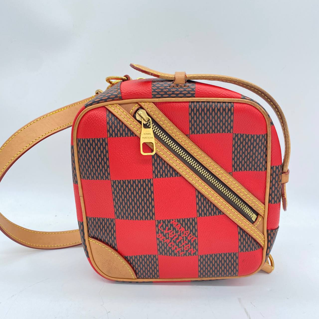 Louis Vuitton Damier Pop Chess Shoulder Bag, Red-Brown
