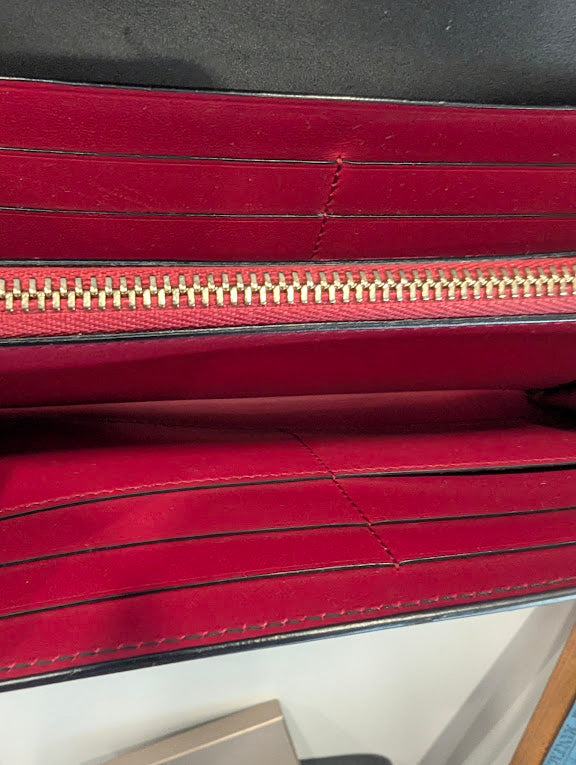 Bvlgari Calfskin Serpenti Forever Star Black Red Wallet in Box