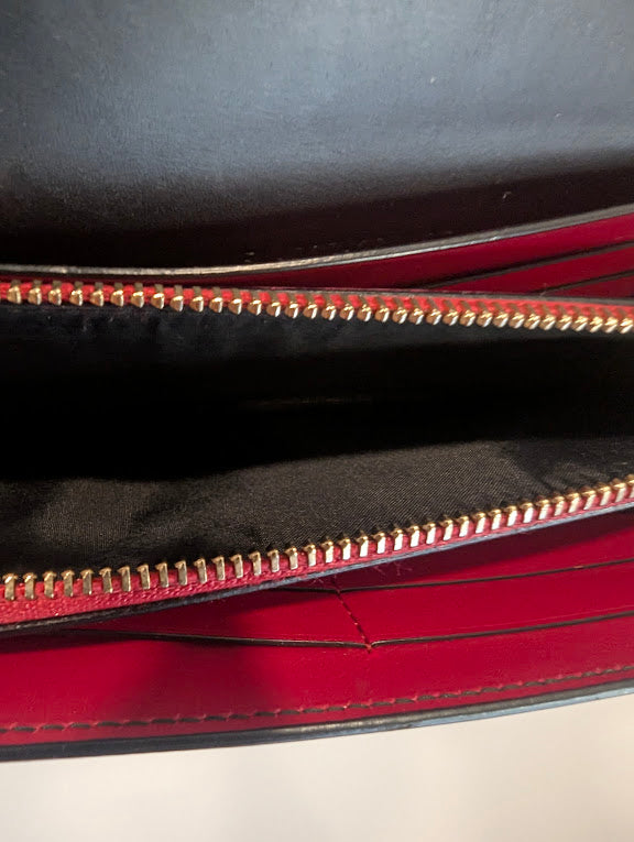 Bvlgari Calfskin Serpenti Forever Star Black Red Wallet in Box