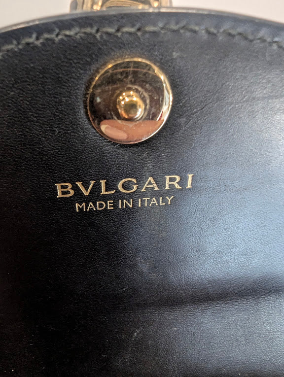 Bvlgari Calfskin Serpenti Forever Star Black Red Wallet in Box
