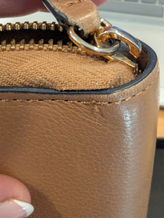 Versace La Medusa Long Tan Calfskin Zip Around Waller in Box