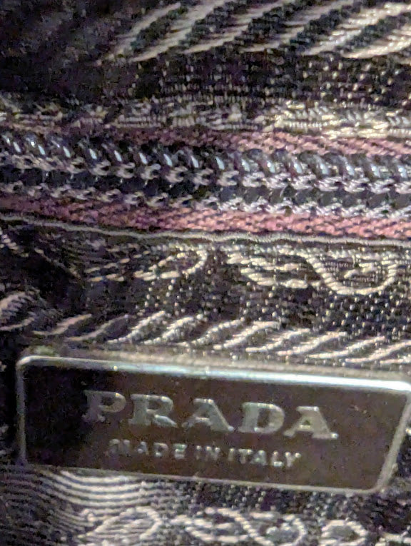 Prada Vintage Red/Brown Canvas and Leather Frame Doctor's Bag