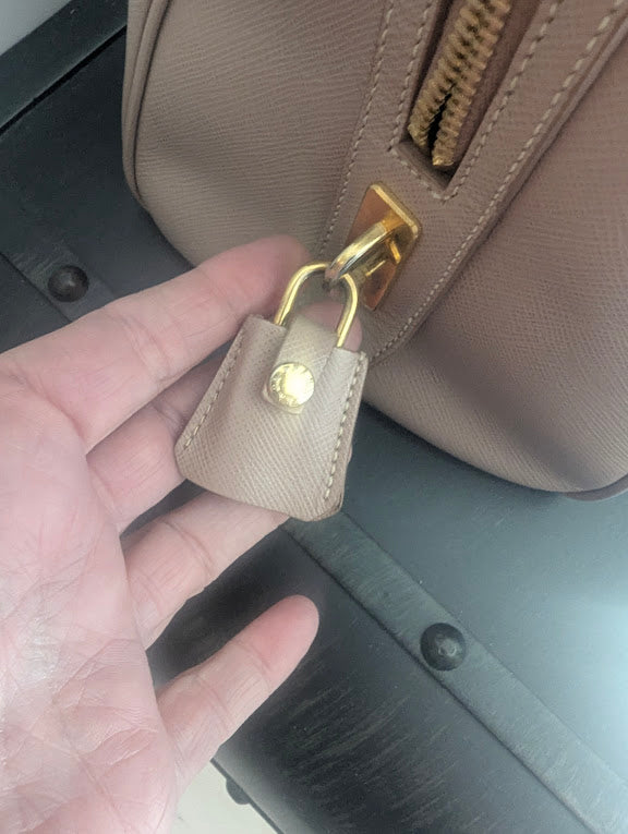 Prada Saffiano Mocha Beige Galleria Shoulder Bag