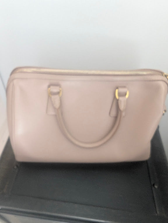 Prada Saffiano Mocha Beige Galleria Shoulder Bag