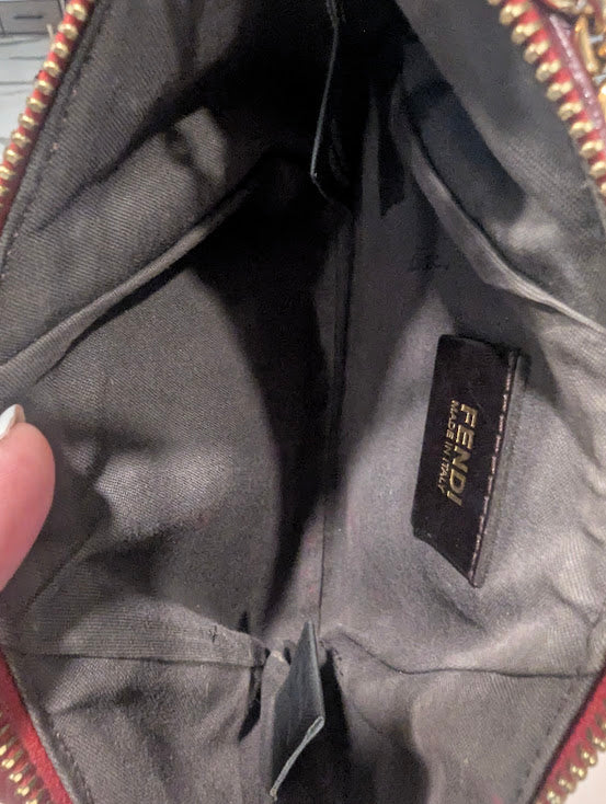 Fendi Zucchino Dark Red Pochette
