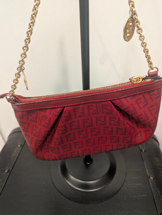 Fendi Zucchino Dark Red Pochette