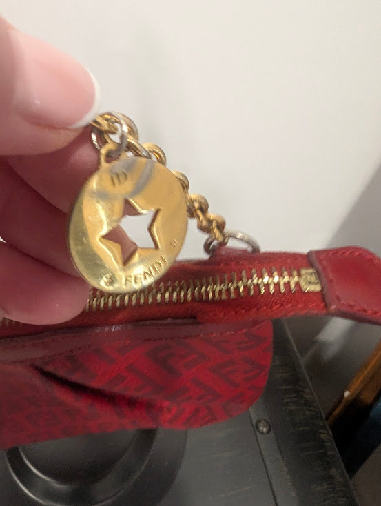 Fendi Zucchino Dark Red Pochette