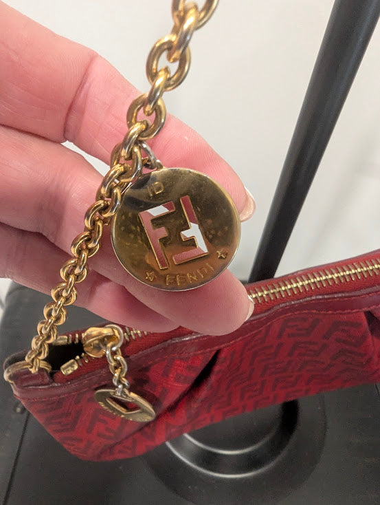 Fendi Zucchino Dark Red Pochette