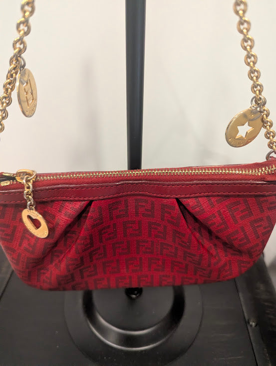 Fendi Zucchino Dark Red Pochette