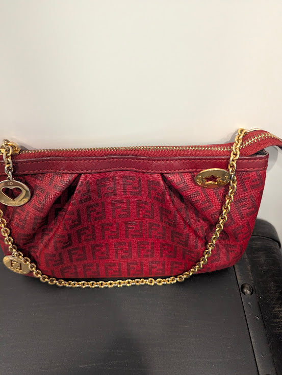 Fendi Zucchino Dark Red Pochette