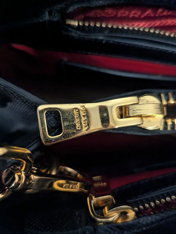 Prada Promenade Studded Black Satchel Bag