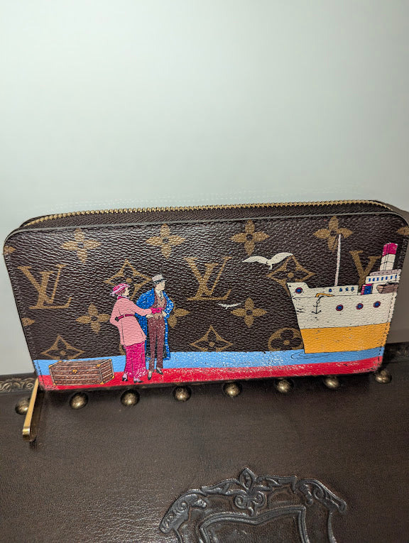 Louis Vuitton Transatlantic Illustration Monogram Canvas Zippy Wallet