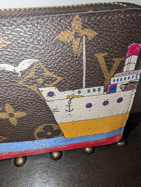 Louis Vuitton Transatlantic Illustration Monogram Canvas Zippy Wallet