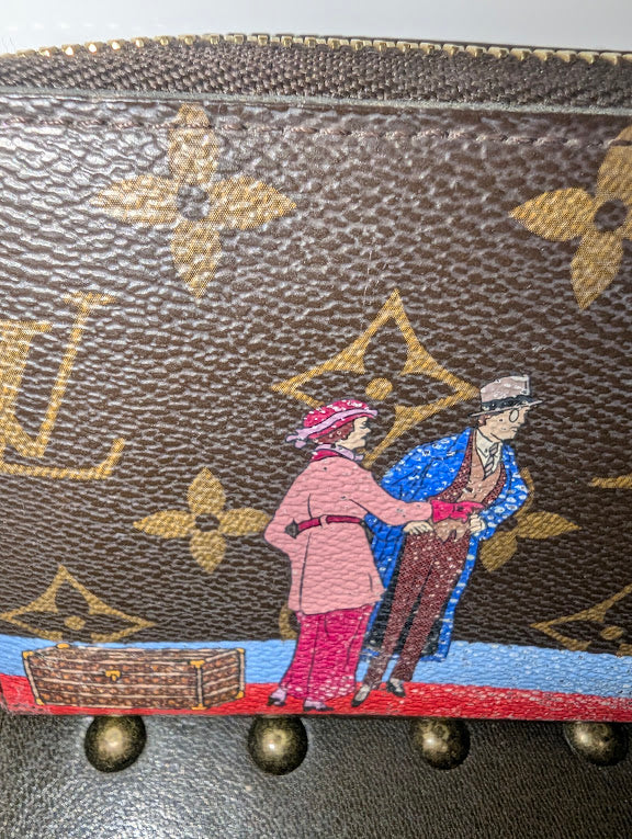 Louis Vuitton Transatlantic Illustration Monogram Canvas Zippy Wallet