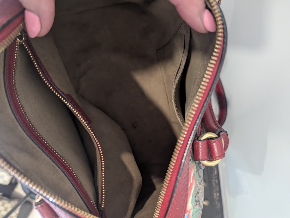 Gucci GG Supreme Boston Tian Floral Bird Print Satchel Bag