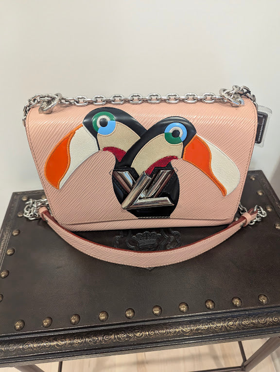 Louis Vuitton Limited Edition Exotic Toucan Birds Twist MM in Crystal Pink