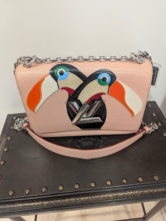 Louis Vuitton Limited Edition Exotic Toucan Birds Twist MM in Crystal Pink